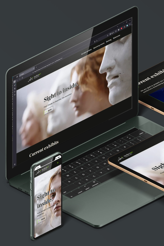 mockup showing INE's website on a computer, a mobile and 2 tablets